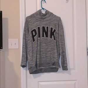 PINK! Heather gray sweater